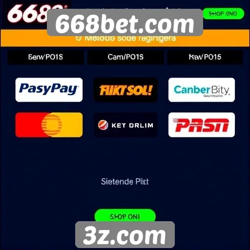 Métodos de pagamento disponíveis no 668bet.com